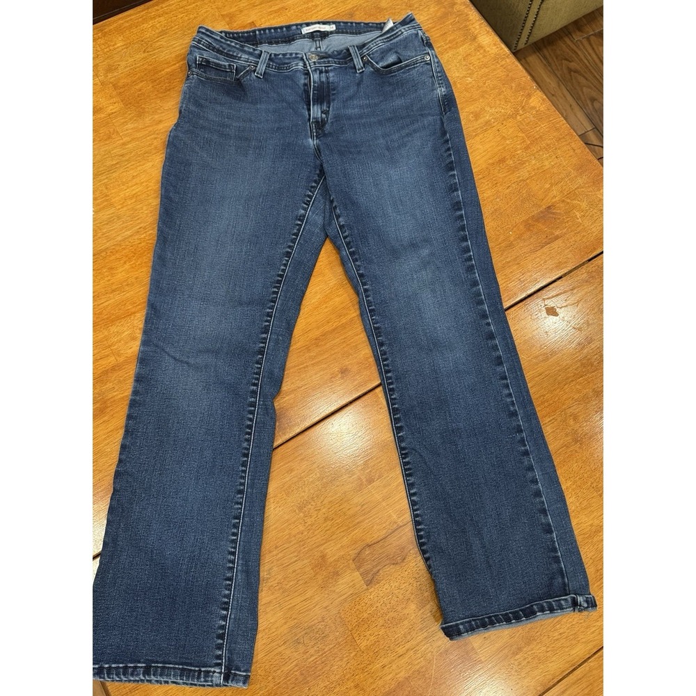Levis 529 Womens SZ 14 Jeans Curvy Bootcut Med Dark Wash Stretch Western